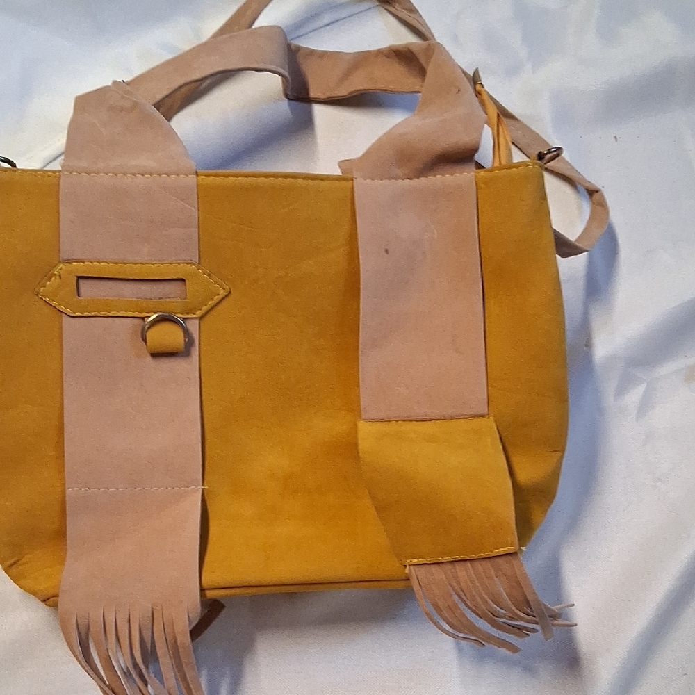 Handmade Stylish Yellow and Tan Women's Bag